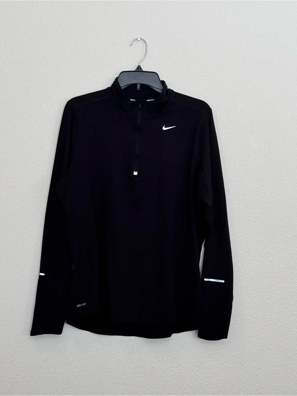 Nike Women's Running Black Quarter-Zip Long Sleeve Top